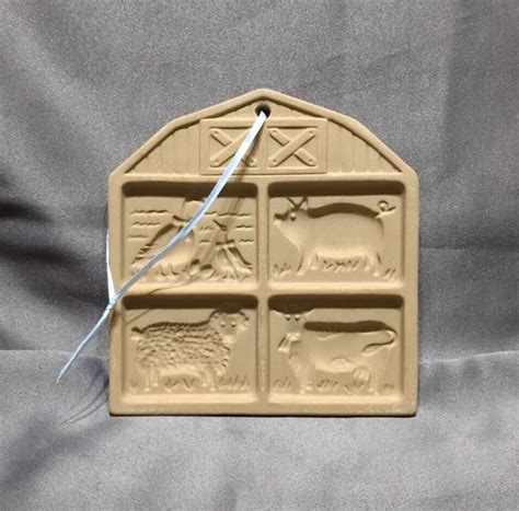 Pampered Chef Clay Cookie Mold Farmyard Friends Made In Usa Ebay