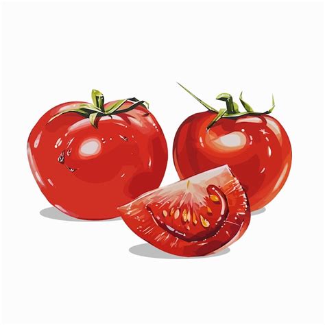 Tomates Avec Une Illustration Vectorielle De Tranche Vecteur Premium