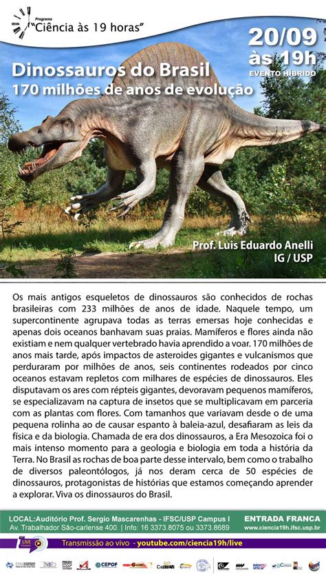 Dinossauros do Brasil 170 milhões de anos de evolução Portal IFSC