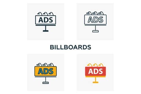 Billboards Icon Set Graphic By Aimagenarium · Creative Fabrica