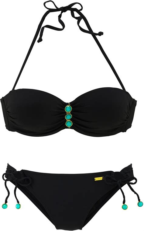 Lascana B Gel Bandeau Bikini Schwarz Ab