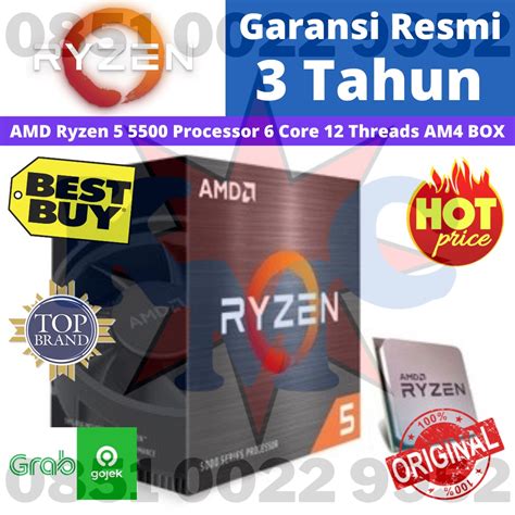 Jual AMD Ryzen 5 5500 Processor 6 Core 12 Threads AM4 BOX Shopee