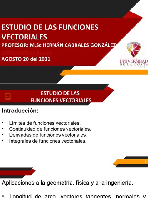 Límites Derivada E Integral De Una Función Vectorial Pdf Vector