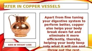 BENEFITS OF DRINKING WATER FROM A COPPER VESSEL by JOHN DSOUZA | TpT