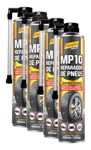 Kit C Un Reparador De Pneus Mundial Prime Ml Veda Furos Frete Gr Tis