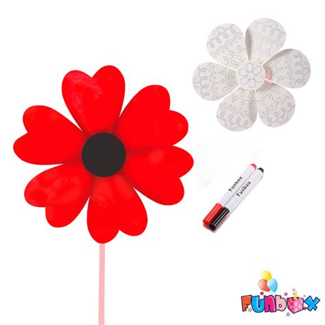 diy poppy flower windmill kit funboxcomau