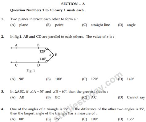 Cbse Class 9 Mathematics Sample Paper Set 40