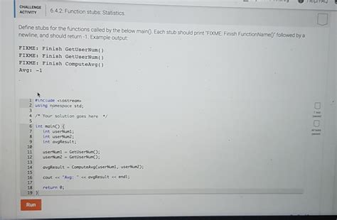 Solved Helpyfa Challenge Function Stubs Statistics Chegg