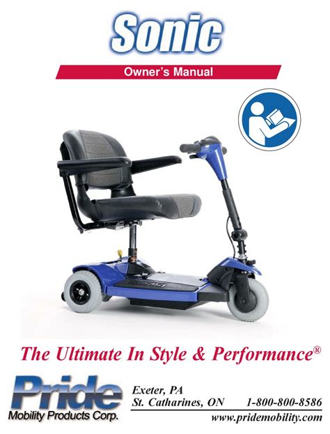 PRIDE MOBILITY SONIC OWNER'S MANUAL Pdf Download | ManualsLib