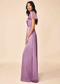 Azazie Soren Stretch Satin Dress Wisteria Bridesmaid Dresses Azazie