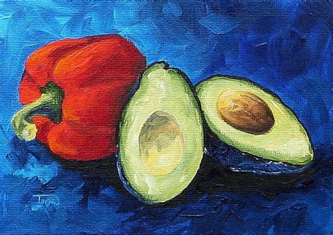 Avocado And Pepper Painting By Torrie Smiley Fine Art America