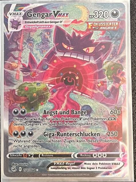 Pokémon Karte Gengar VMax Fusions Angriff Rainbow Acheter sur Ricardo