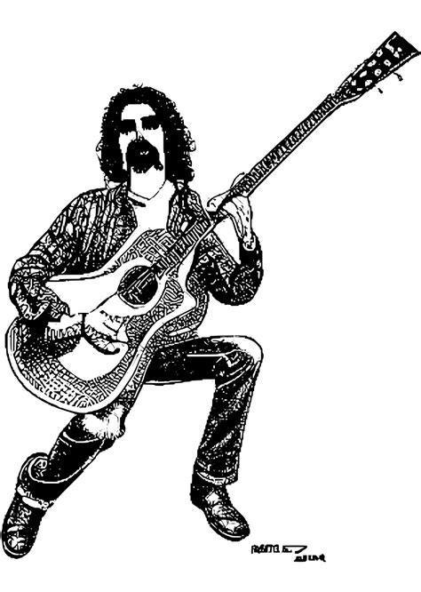 Frank Zappa Playing Guitar · Creative Fabrica