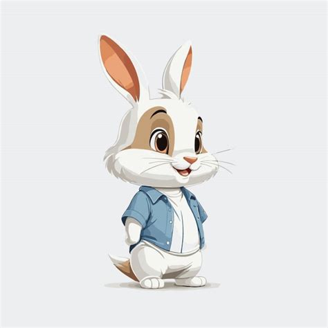 Premium Vector | Rabbit character vector on white background