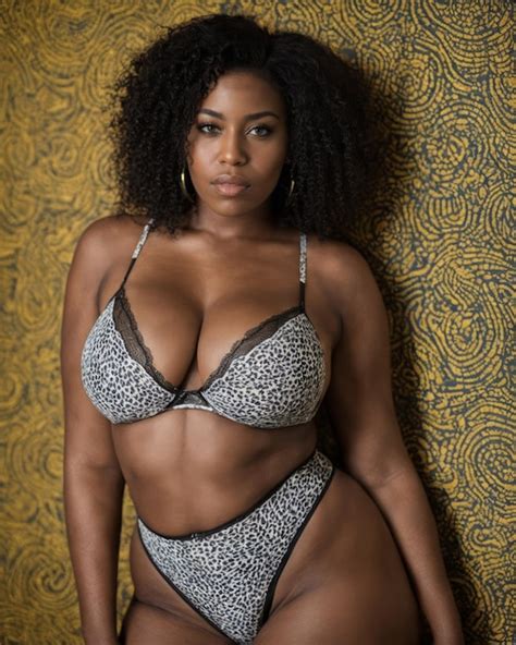 Una Atractiva Mujer Negra En Un Bikini Con Estampado De Leopardo Foto