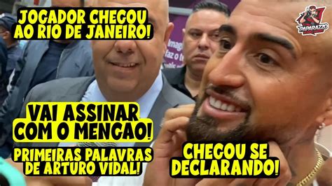 VEJA COMO FOI A CHEGADA DE ARTURO VIDAL AO RIO AVISANDO QUE VAI TORCER