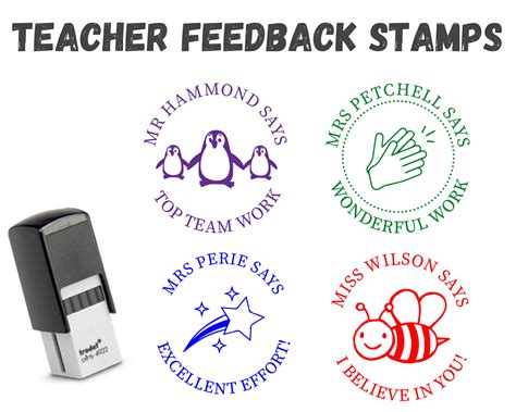 Custom Teacher Feedback Stamp Personalised Teacher Stamp Etsy