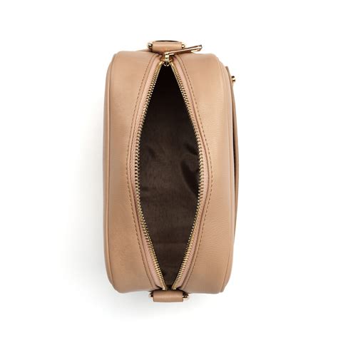 Cross Body Bag With Letter Strap Nude The Personal Print