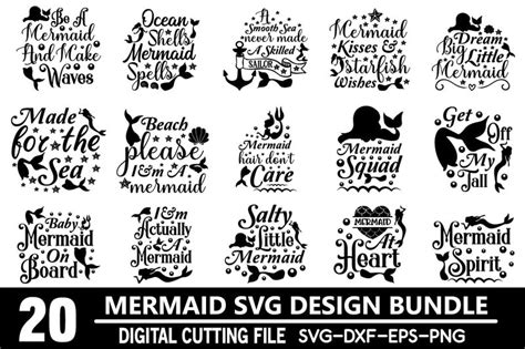 Mermaid Svg Bundle T Shirt Designs For Sale Buy T Shirt Designs