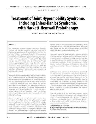 Treatment Of Joint Hypermobility Syndrome Including Prolotherapy