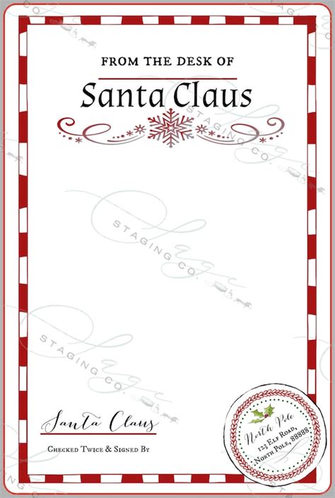 Official Santa Letterhead Stationary And Official Santa Etsy Denmark