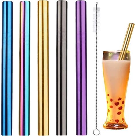 Paille Bubble Tea Sant Pailles R Utilisables Inox Pailles En Acier