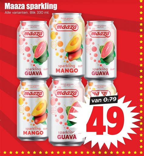 Maaza Sparkling Alle Varianten Blik 330 Ml Aanbieding Bij Dirk