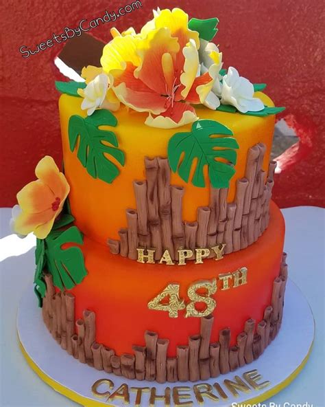 Pin By Jessica Filby On Exotic Cakes Hawaiian Cake Hawaiian Theme Cakes Themed Cakes