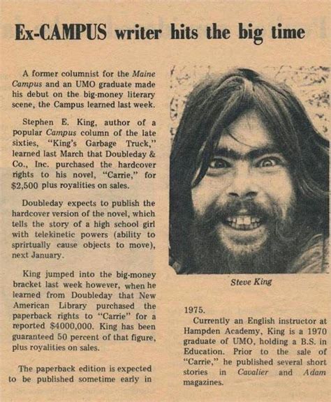 An Old Picture Of Stephen King In The 70s Featured In An Article About