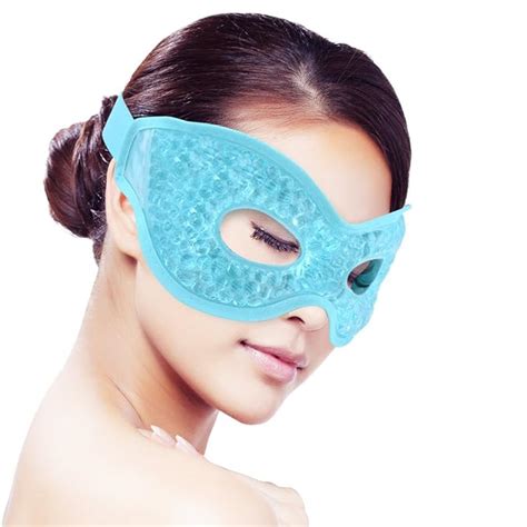 Cooling Ice Gel Eye Mask For Sleeping Hot Cold Reusable Gel Beads Ice Pack With Soft Plush