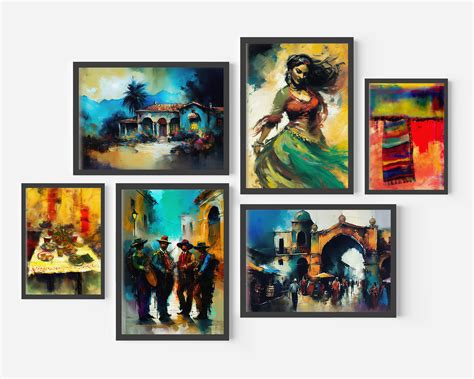 Mexican Gallery Wall Art Set Mexican Art Prints Mexican Wall Art Prints ...