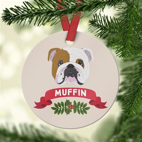 English Bulldog Ornament Custom Christmas Ornaments Personalized