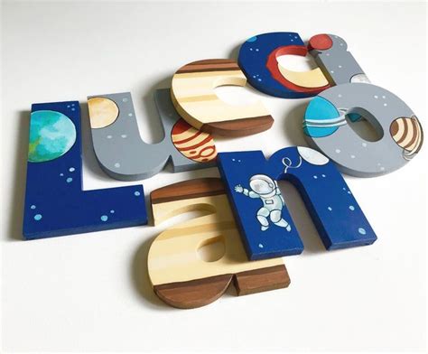 Solar System Letters Space Decor Baby Boy Nursery / Planets Nursery Wall Art / Baby Gift ...