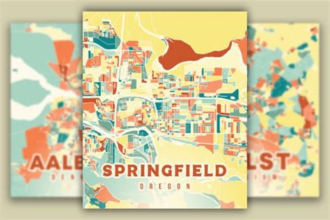 Springfield Oregon Colorful Map Graphic by Poster Boutique · Creative ...