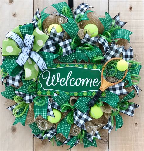 Tennis Ball Wreath Tennis Racket Wreath Tennis Decor Sports Wreath