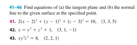 Solved Find Equations Of A The Tangent Plane And B Chegg