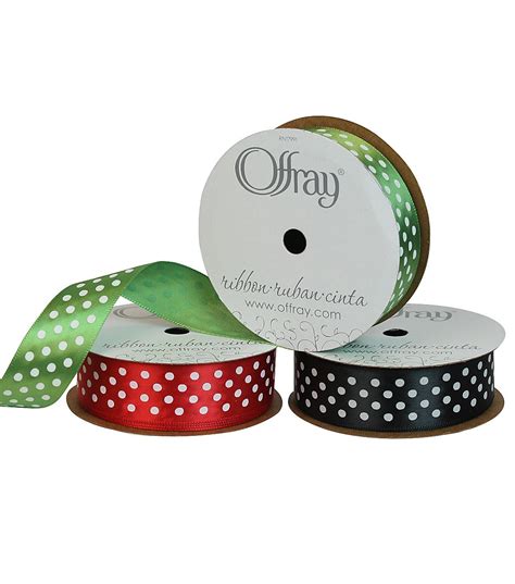 Offray 7 8 X 9 Polka Dot Single Faced Satin Ribbon JOANN