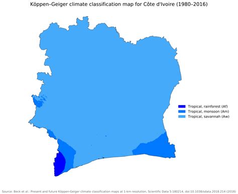 Carte climatique de la Côte dIvoire