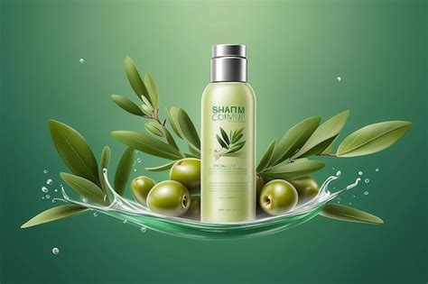 Olive Cosmetics Bottle Natural Beauty Product Eco Cosmetic Tube Mock Up