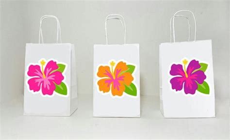 Hibiscus Flower Goody Bags Luau Goody Bags Hawaii Goody Bags Beach