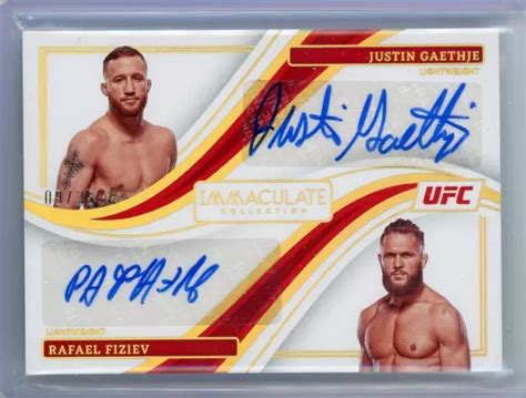 Panini Immacul E Justin Gaethje Rafael Fiziev Double Auto Or