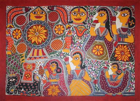 Madhubani Painting From Mithila Bihar India Madhubani Painting