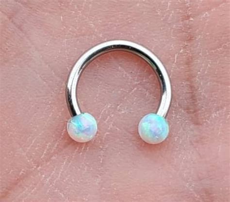 Fire Opals Opal Septum Ring 16g 8mm Circular Barbell Etsy