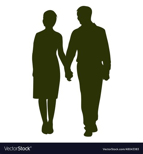 Couple Walking Silhouette 12 Royalty Free Vector Image