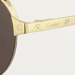 Cresw Santos De Cartier Sunglasses Smooth And Brushed Golden