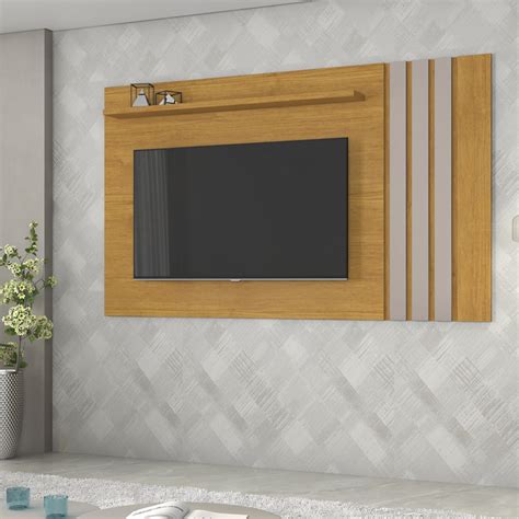 Painel para TV até 65 01 Prateleira Atraente Cinamomo Off White