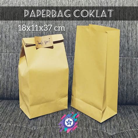 Jual Kantong Kertas Coklat Paper Bag Coklat Paper Bag Coklat Polos