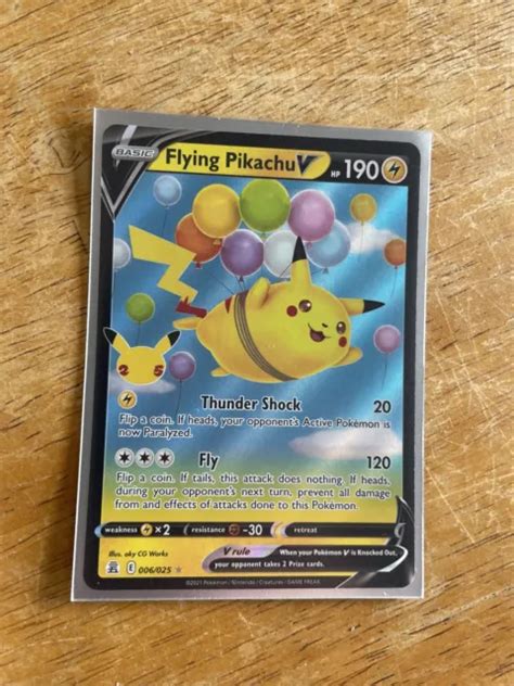 POKÉMON JCG FLYING Pikachu V Celebrations 006 025 Holo Ultra Rare EUR 1