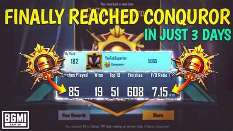 Finally Reached Conqueror In Solo Tpp Road To Youtube