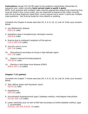 Chapter And Exercises Instructions Assign Icd Cm Codes To